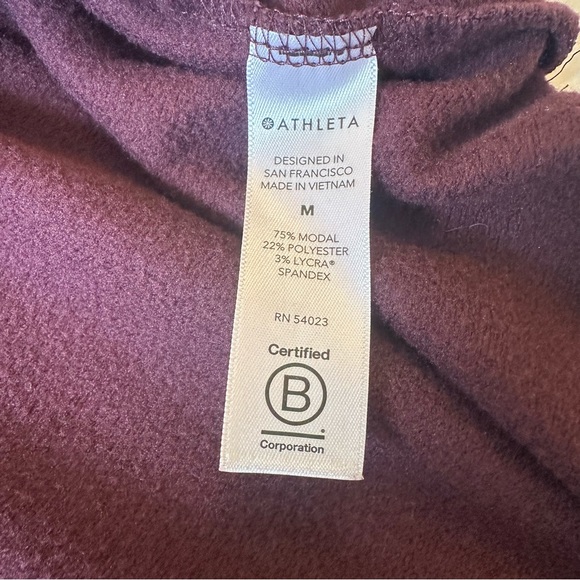 Athleta Ethereal Brushed Funnel Neck Sweater in Spiced Cabernet Size: Medium - Picture 7 of 8